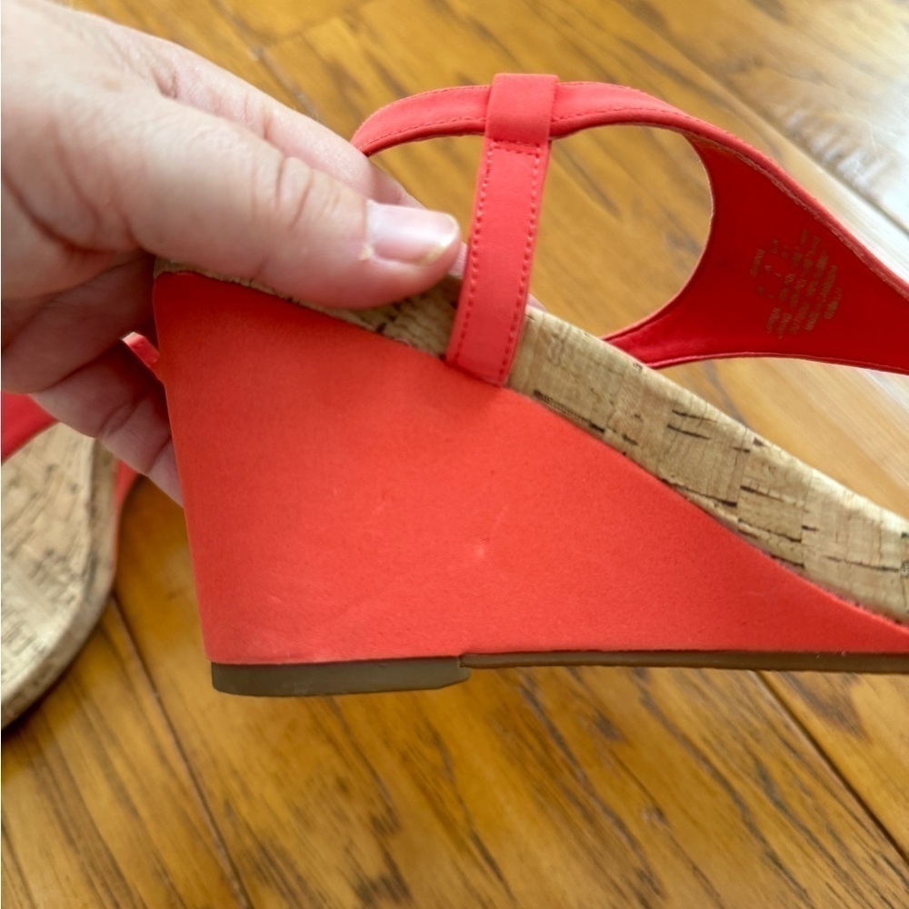 Lauren Ralph Lauren Jeannie Coral Logo Wedge Sandals Thong Flip Flop 6 - Picture 12 of 13